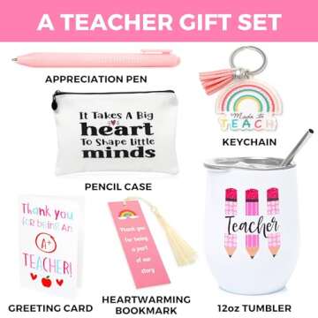 Beautiful Teacher Gifts For Women - 6 Pcs Teacher Gift Box, Teacher Christmas Gifts, Teacher Appreci...