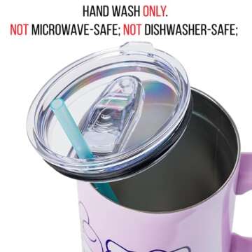 Silver Buffalo Sanrio Hello Kitty and Friends Featuring My Melody, Kuromi, and Pompompurin Rainbow Ombre Stainless Steel Tumbler with Handle and Straw, Fits in Standard Cup Holder, 40 Ounces