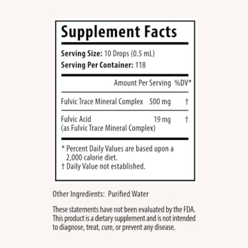 Organic Trace Minerals Electrolyte Drops with Fulvic Acid 2 oz Alkaline Liquid Minerals for Water - Supports Gut Health, Energy, Stamina, and Nutrient Uptake