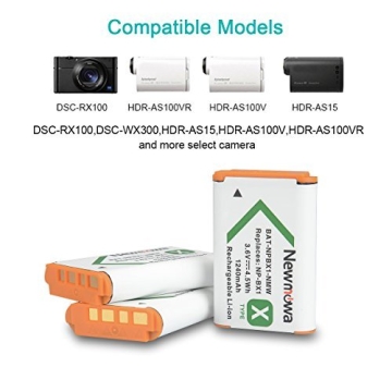 Newmowa NP-BX1 Battery & 3-Channel Charger for Sony Cameras