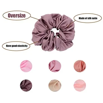 Chloven Jumbo Satin Scrunchies - 6 Elegant Hair Ties