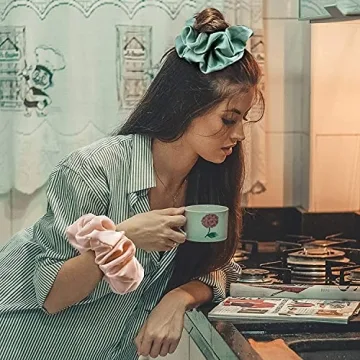 Chloven Jumbo Satin Scrunchies - 6 Elegant Hair Ties