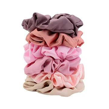 Chloven Jumbo Satin Scrunchies - 6 Elegant Hair Ties