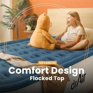 Dr. air Queen Air Mattress with Built-in Pump, 18" Raised Blow Up Mattress, 800 lbs Max Honeycomb Air Bed, 48Hr Leak-Proof Test, 3min Inflatable Mattress for Home, Guests, Camping, Colchones inflables