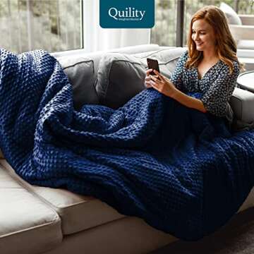 Quility 15 LB Cotton Weighted Blanket for Adults