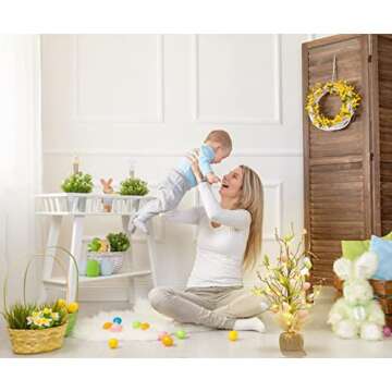 18-Inch Pre-Lit RoseCraft Easter Egg Tree for Festive Decor