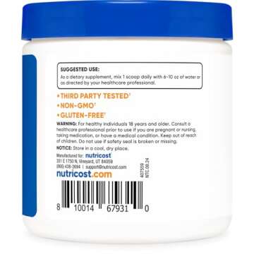 Nutricost L-Carnitine Tartrate Powder for Energy Support