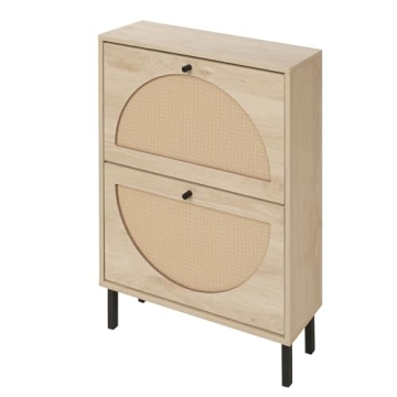 Compact Stylish ZeHuoGe Rattan Shoe Cabinet for Any Space