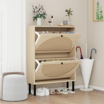 Compact Stylish ZeHuoGe Rattan Shoe Cabinet for Any Space