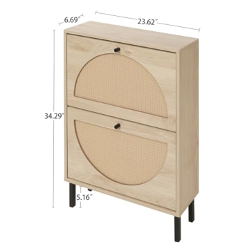 Compact Stylish ZeHuoGe Rattan Shoe Cabinet for Any Space