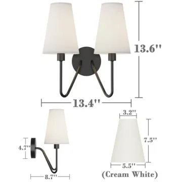 Electro BP Classic Double Head Wall Sconces - Chic Lighting