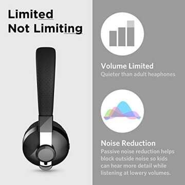 LilGadgets Untangled Pro Wireless Kids Headphones, On-Ear Bluetooth Toddler Headset with Built-in Microphone, Design, No More Tangled Wires, Perfect for Children in School