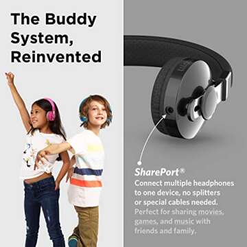 LilGadgets Untangled Pro Wireless Kids Headphones, On-Ear Bluetooth Toddler Headset with Built-in Microphone, Design, No More Tangled Wires, Perfect for Children in School