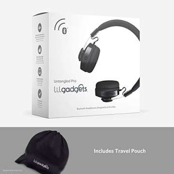 LilGadgets Untangled Pro Wireless Kids Headphones, On-Ear Bluetooth Toddler Headset with Built-in Microphone, Design, No More Tangled Wires, Perfect for Children in School