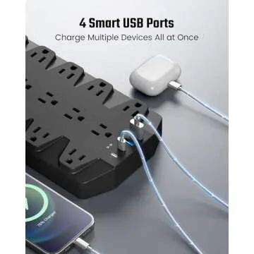 Power Strip with Surge Protection - SUPERDANNY 10FT