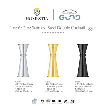 Homestia Bar Jigger - Double-Sided Measurement Tool