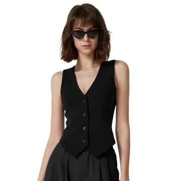 Stylish QINSEN Sleeveless V Neck Women's Crop Top