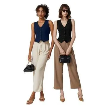 Stylish QINSEN Sleeveless V Neck Women's Crop Top