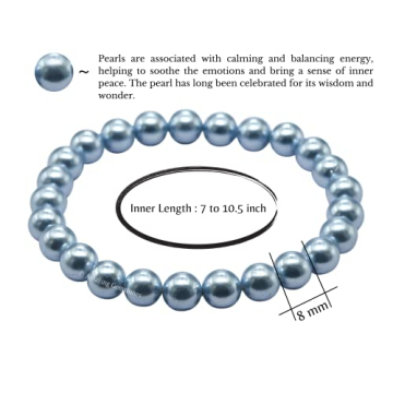 Handmade Light Blue Pearl Gemstone Bracelet for Gifts