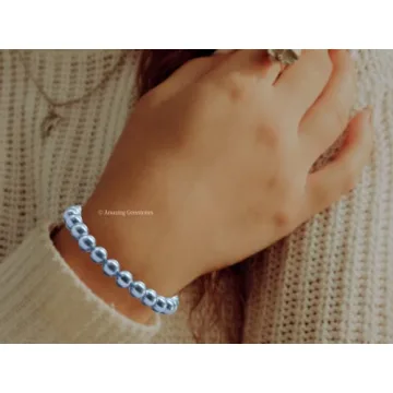 Handmade Light Blue Pearl Gemstone Bracelet for Gifts