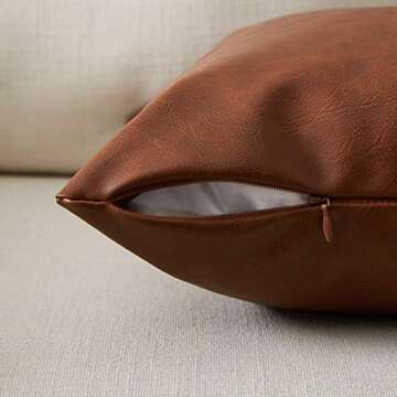 Faux Leather Decorative Pillow Covers for Home Decor