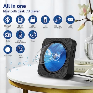 ZYOKATA CD Player Portable Bluetooth 5.1 with Remote Control