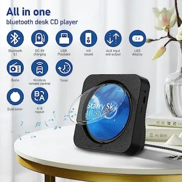 ZYOKATA CD Player Portable Bluetooth 5.1 with Remote Control