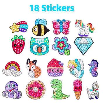 JOYIN Kids Diamond Art, Diamond Painting Kit with 18 Magical Stickers 3 Suncatchers 2 Keychains, Diamond Art for Kids, DIY Paint Arts Supplies, Craft Gift for Girls