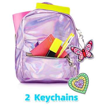 JOYIN Kids Diamond Art, Diamond Painting Kit with 18 Magical Stickers 3 Suncatchers 2 Keychains, Diamond Art for Kids, DIY Paint Arts Supplies, Craft Gift for Girls