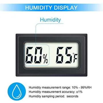 Reptile Thermometer 4-Pack Mini Digital Humidity Temperature Meters Gauge Indoor Hygrometer Thermometer AikTryee wiht ℉ for Humidors Greenhouse Garden Cellar Closet Guitar Case