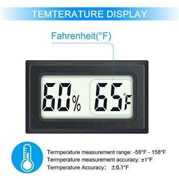 Reptile Thermometer 4-Pack Mini Digital Humidity Temperature Meters Gauge Indoor Hygrometer Thermometer AikTryee wiht ℉ for Humidors Greenhouse Garden Cellar Closet Guitar Case