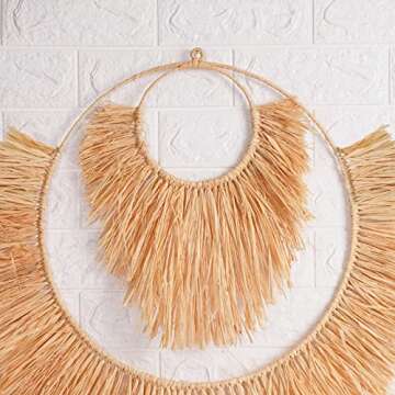 London Collective Décor Boho Decor Wall Hanging Rattan Seagrass I Art for Bedroom Decorations Living Room Gold Gifts Family