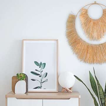 London Collective Décor Boho Decor Wall Hanging Rattan Seagrass I Art for Bedroom Decorations Living Room Gold Gifts Family