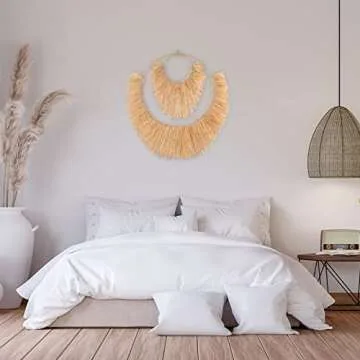 London Collective Décor Boho Decor Wall Hanging Rattan Seagrass I Art for Bedroom Decorations Living Room Gold Gifts Family