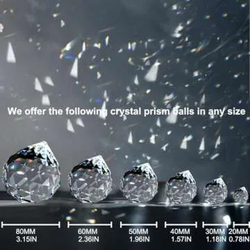 MerryNine 40mm Clear Crystal Ball Prism Sunshine Catcher Rainbow Pendants Maker, Hanging Crystals Pr...