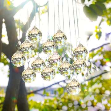 MerryNine 40mm Clear Crystal Ball Prism Sunshine Catcher Rainbow Pendants Maker, Hanging Crystals Prisms for Windows, for Feng Shui, for Gift(40mm/1.57" 10pack)