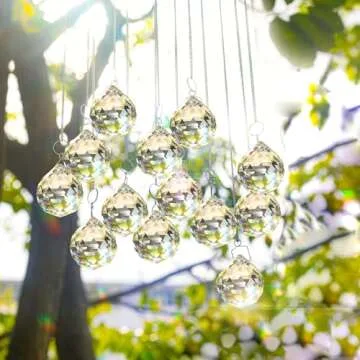 MerryNine 40mm Clear Crystal Ball Prism Sunshine Catcher Rainbow Pendants Maker, Hanging Crystals Prisms for Windows, for Feng Shui, for Gift(40mm/1.57" 10pack)