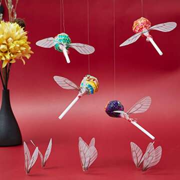 BBTO 70 Pairs White Dragonfly Charms for Jewelry Making