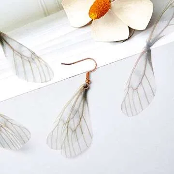 BBTO 70 Pairs White Dragonfly Charms for Jewelry Making