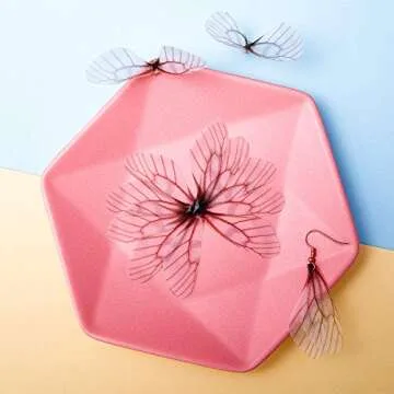 BBTO 70 Pairs White Dragonfly Charms for Jewelry Making