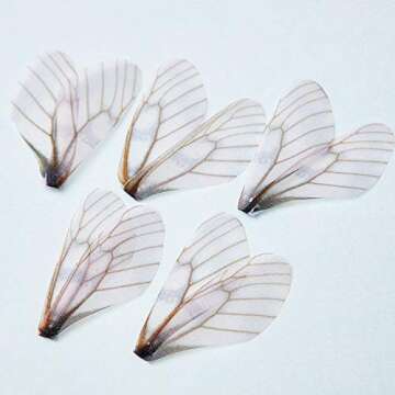 BBTO 70 Pairs White Dragonfly Charms for Jewelry Making