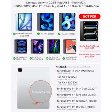 typecase Keyboard Case for iPad Air 11 and iPad Pro 11(4th,3rd,2nd,1st Gen),Magic Keyboard for iPad ...