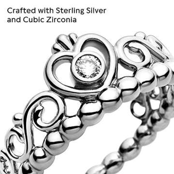 PANDORA Princess Tiara Crown Ring for Women - Size 6