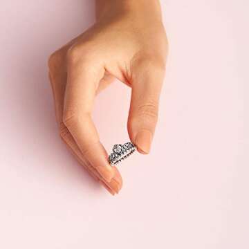 PANDORA Princess Tiara Crown Ring for Women - Size 6