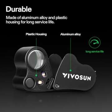 VIVOSUN Jewelers Loupe 2-Pack with LED Light - 30X & 60X Magnification