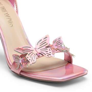 DREAM PAIRS Lace Up High Heels - Fashionable Butterfly Appliqués for Women