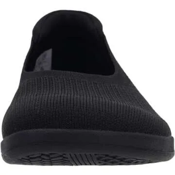 WHITIN Women's Wide Toe Box Ballet Flats Shoes Barefoot Zero Drop Sole Minimalist Size 7 Knit Fit Comfort Non Slip Dress Ballerina Walking Black 38