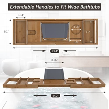 Luxurious Bamboo Bathtub Tray with Free Soap Dish