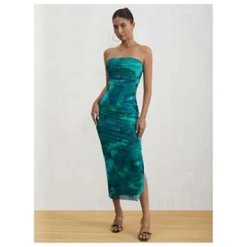 Stylish Women's Strapless Tube Top Maxi Dress - Milumia