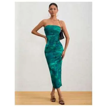 Stylish Women's Strapless Tube Top Maxi Dress - Milumia
